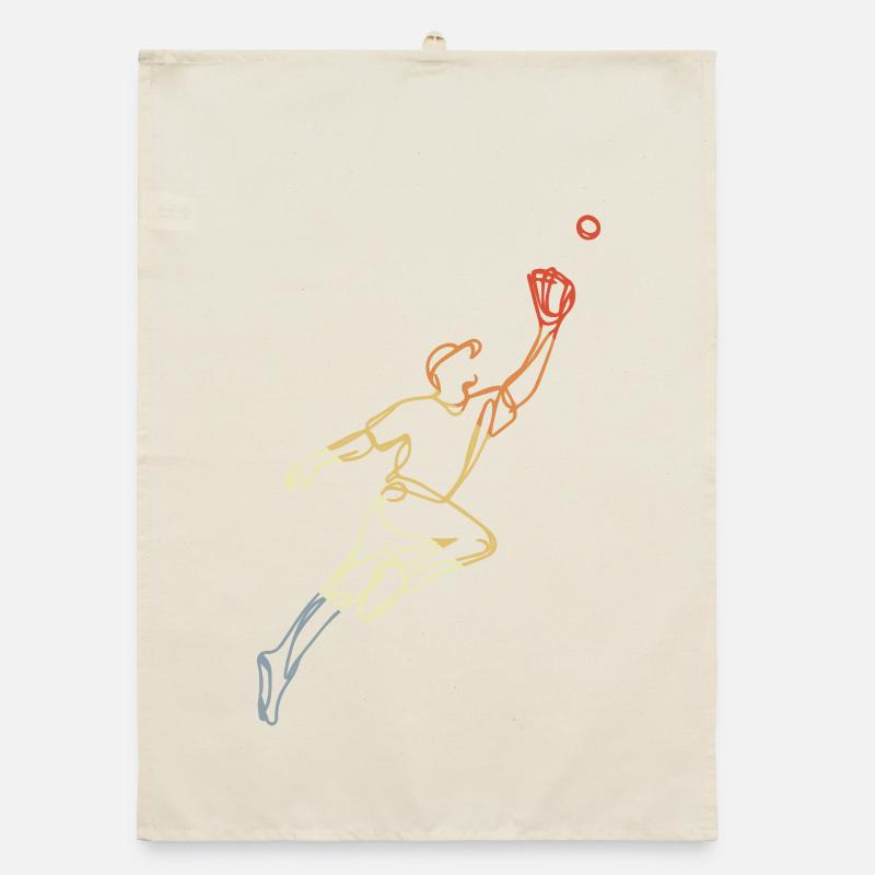Sketch d’un joueur de baseball vintage Torchon bio
