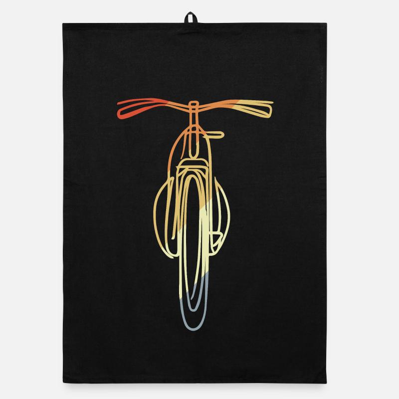 Fahrrad front Illustration Organic Geschirrtuch