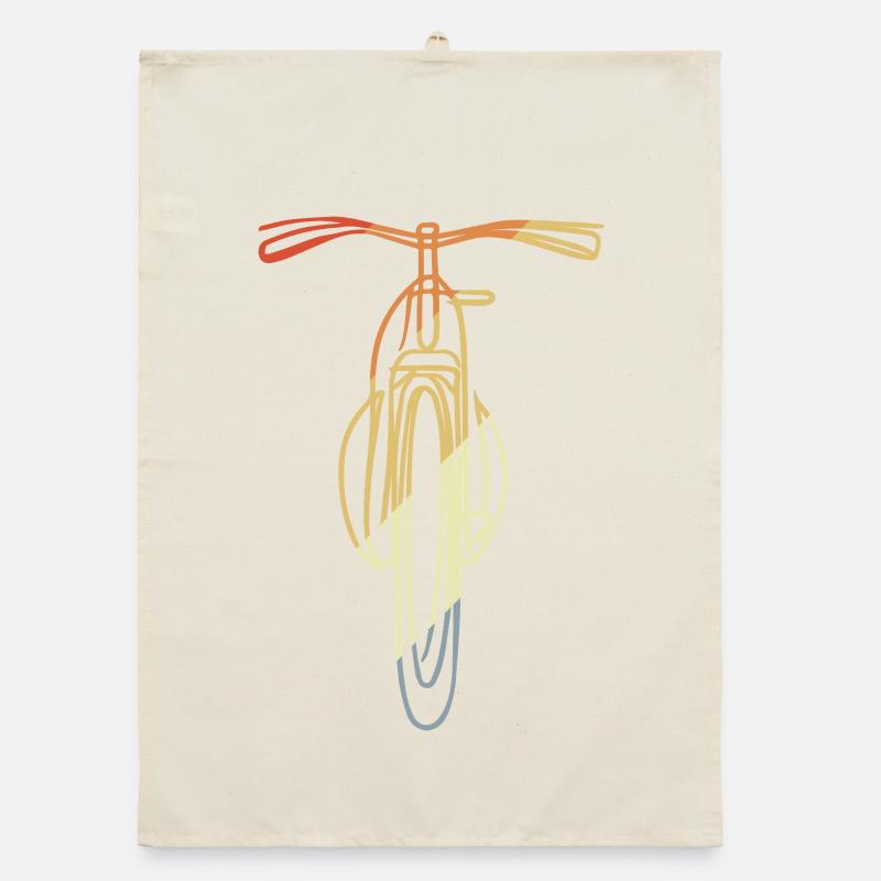 Fahrrad front Illustration Organic Geschirrtuch
