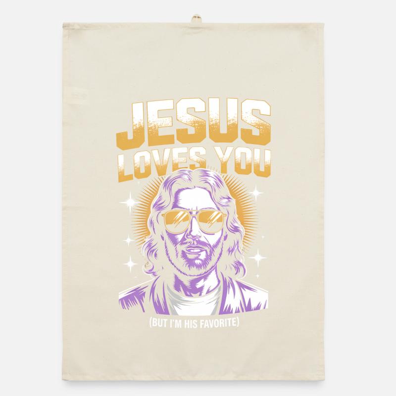 Jesus Loves You Favorite Tee Organic dish towel