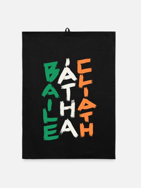 Dublin  - Baile Átha Cliath - Organic Geschirrtuch - Schwarz - Vorne