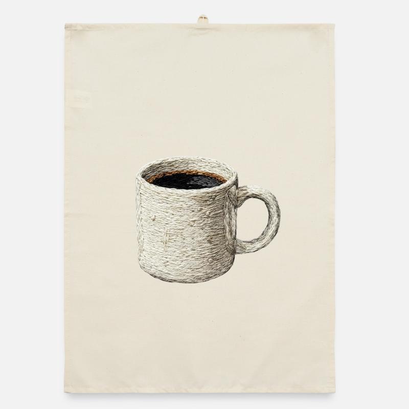 Embroidered filter coffee – lungo Organic dish towel