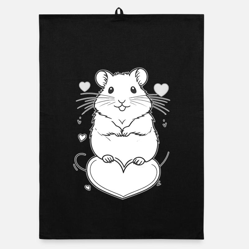 Mignon hamster avec un cadre en forme de cœur Torchon bio