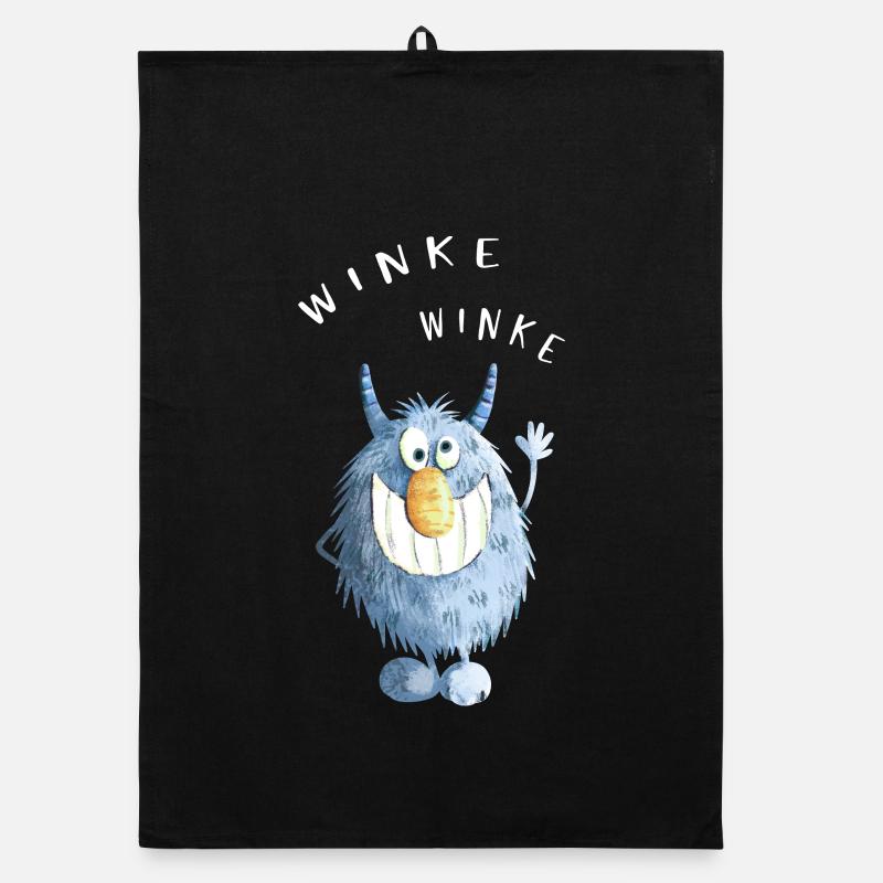 Blue shaggy wakes monster Organic dish towel