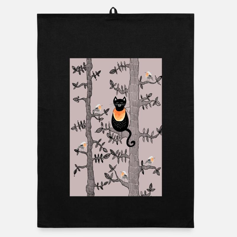 Chat & Rouge-gorge poster Torchon bio