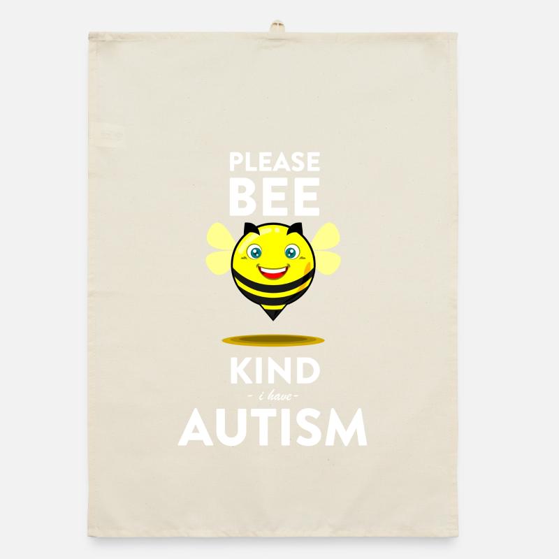 Bee with a message for autism Organic dish towel