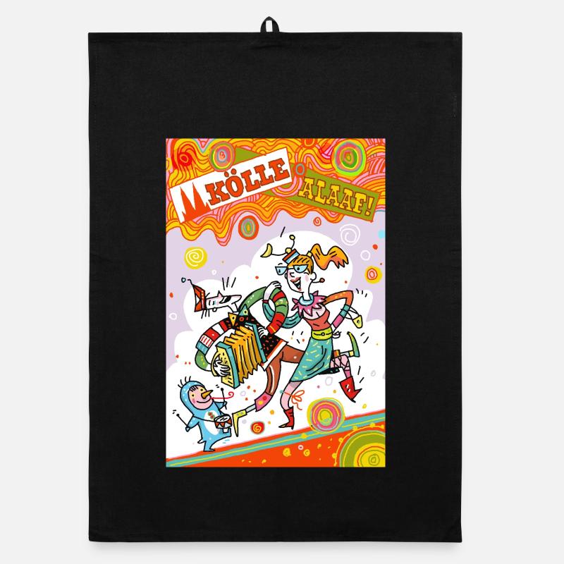 Kölner Karneval Farbenfest Alaaf Organic Geschirrtuch