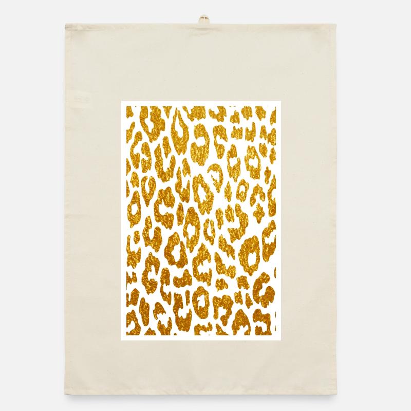 Peau de léopard en or, léopard Torchon bio