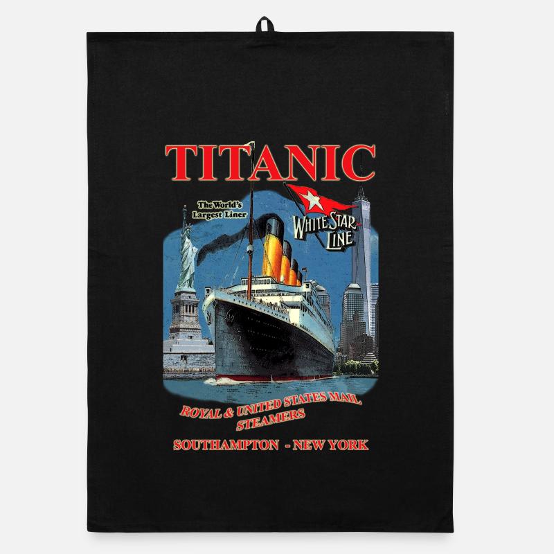 TITANIC Kreation Louis RUNEMBERG © Adagp - Organic Geschirrtuch - Schwarz