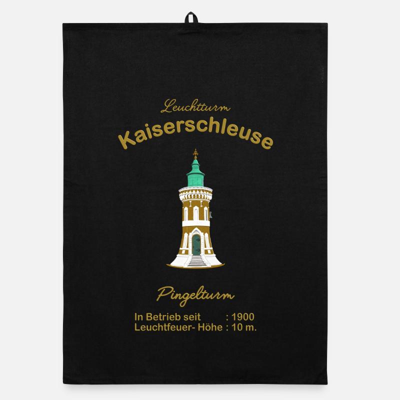 Leuchtturm Kaiserschleuse, Pingelturm, Bremerhaven Organic Geschirrtuch