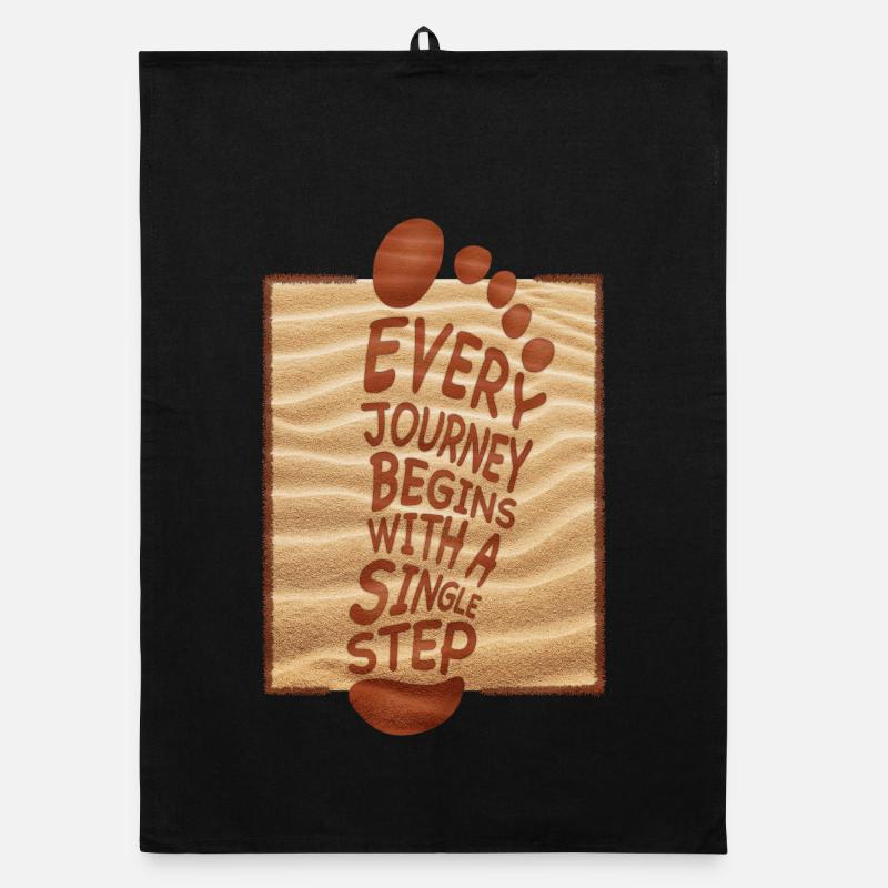Every journey begins with a single step summer Organic dish towel