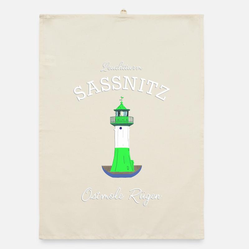 Rügen, Leuchtturm Sassnitz Ostmole, Ostsee Organic Geschirrtuch