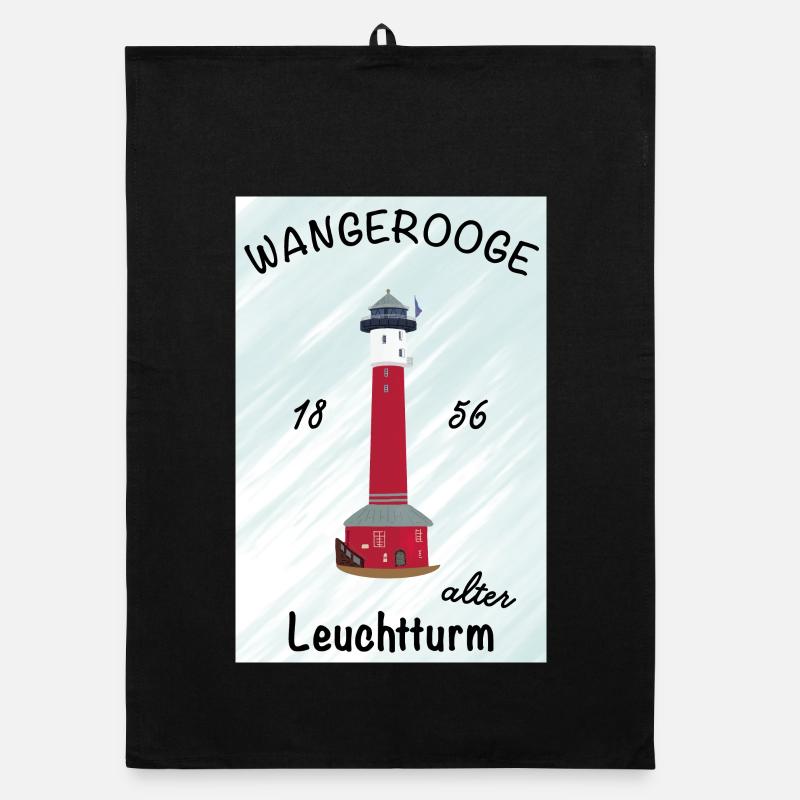Wangerooge, Alter Leuchtturm, Nordsee, Poster Organic Geschirrtuch