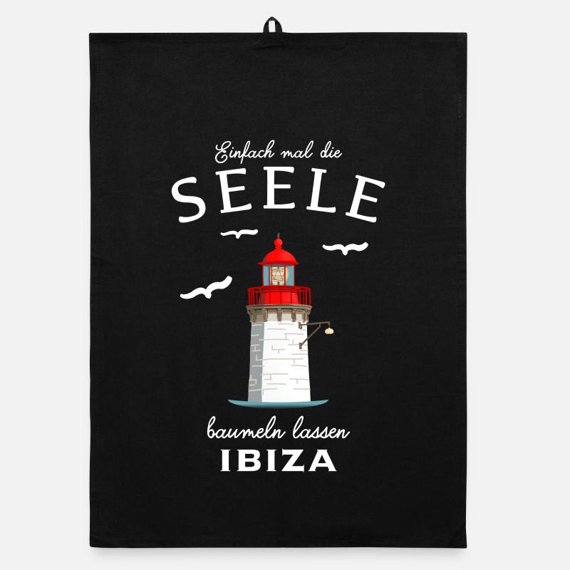 Ibiza , Leuchtturm im Hafen, Seele baumeln lassen Organic Geschirrtuch