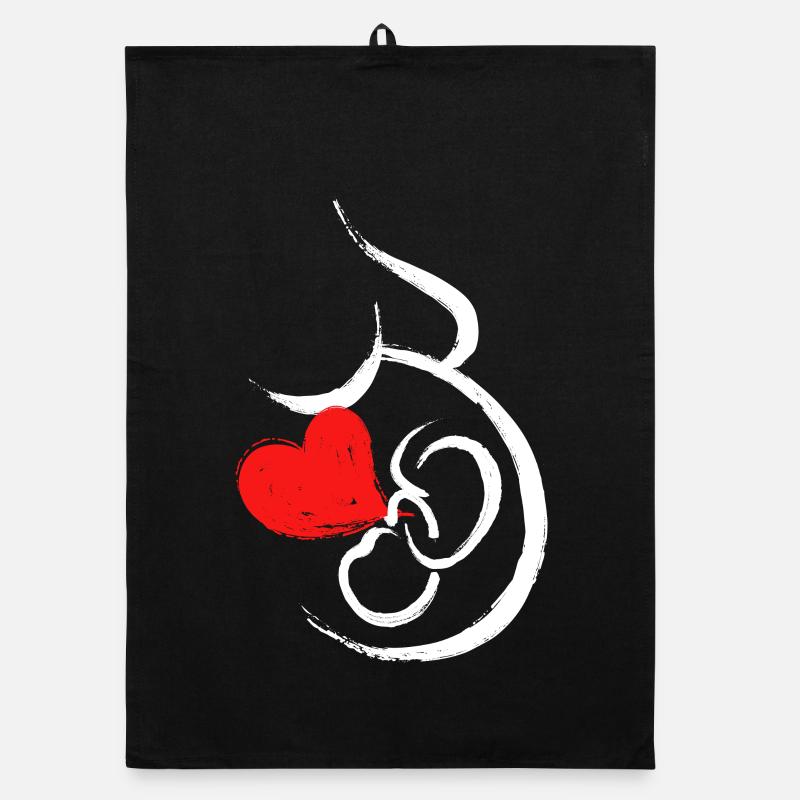 Grossesse Bébé Coeur Bébé Ventre Grossesse Torchon bio