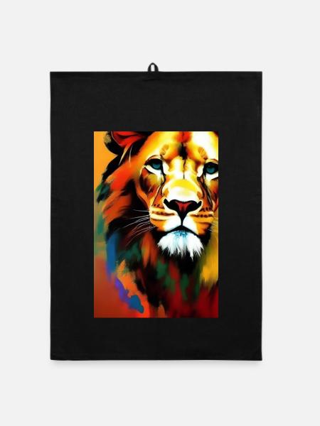 Löwen King - Organic dish towel - black - Front