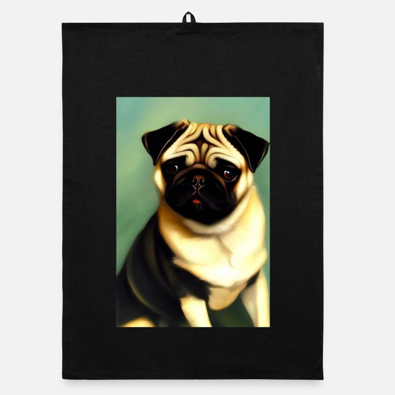 Mops Hund Organic Geschirrtuch