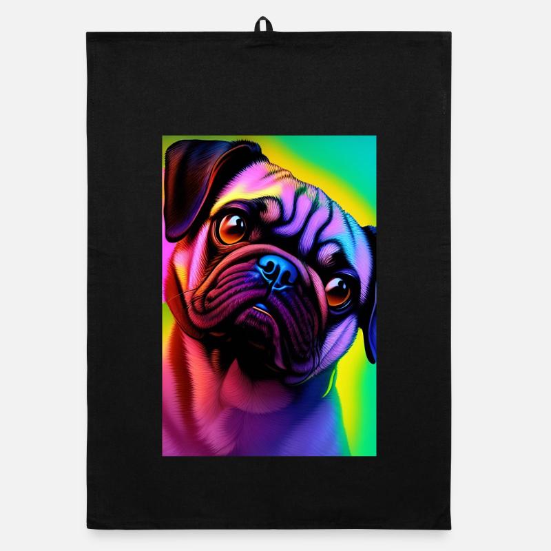 Pug Dog Organic dish towel