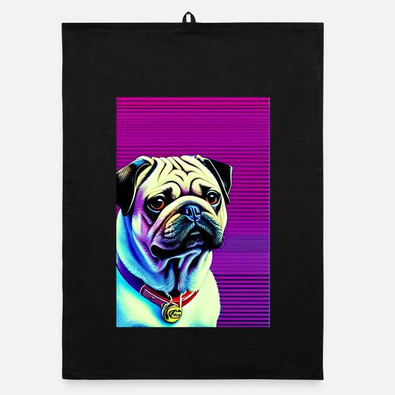Pug Dog Organic dish towel