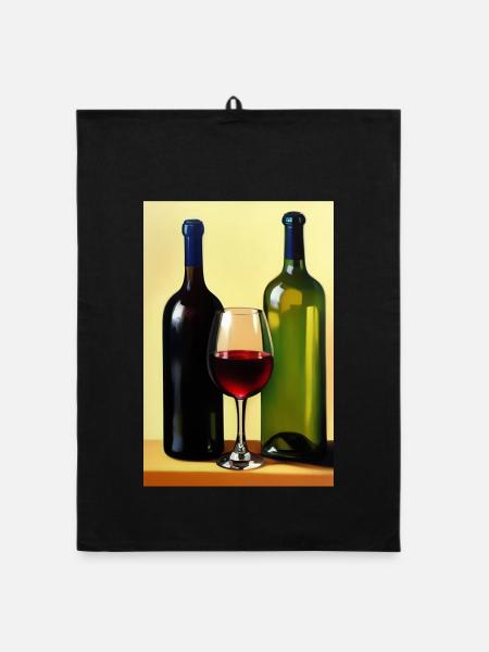 Wine drinkers - Organic dish towel - black - Front