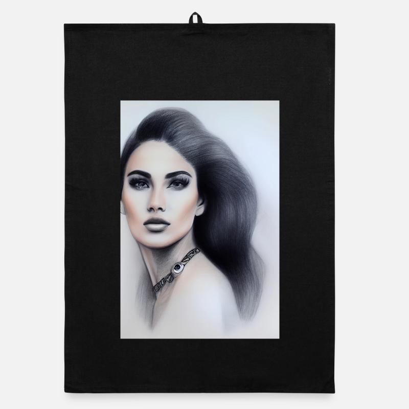 Femme avec des bijoux Torchon bio