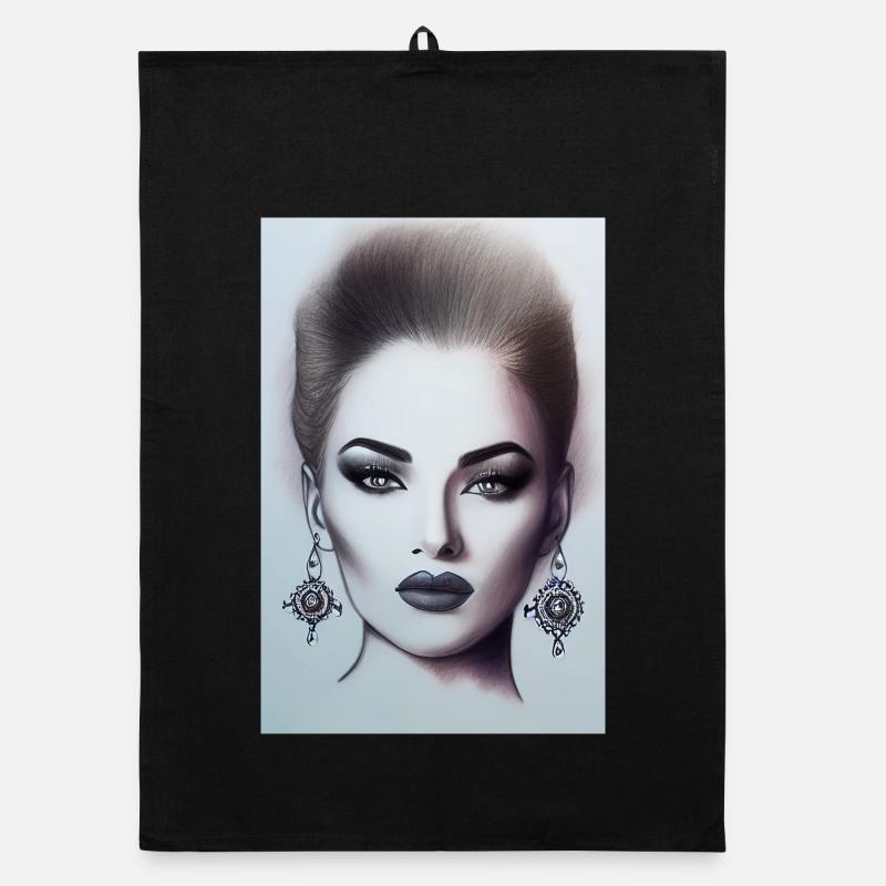 Femme avec des bijoux Torchon bio