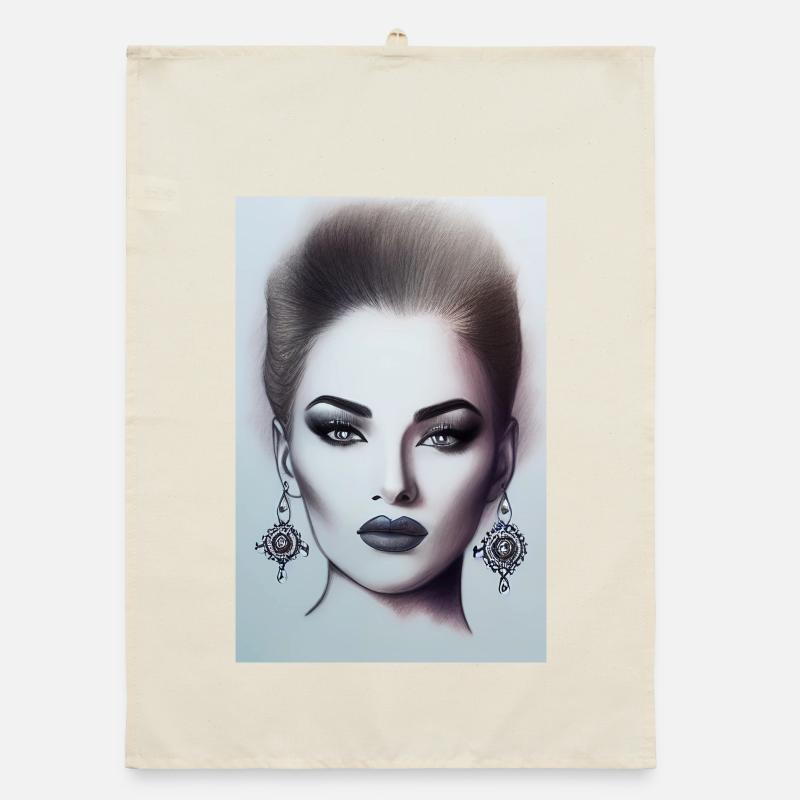 Frau mit Schmuck Organic Geschirrtuch