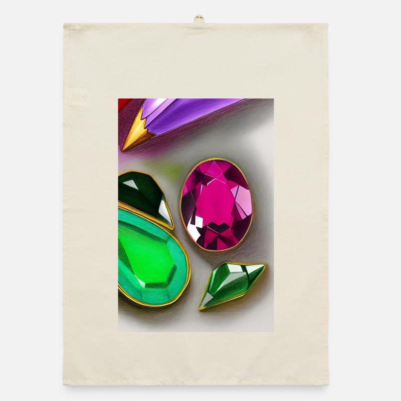 Bunte Edelsteine Organic Geschirrtuch