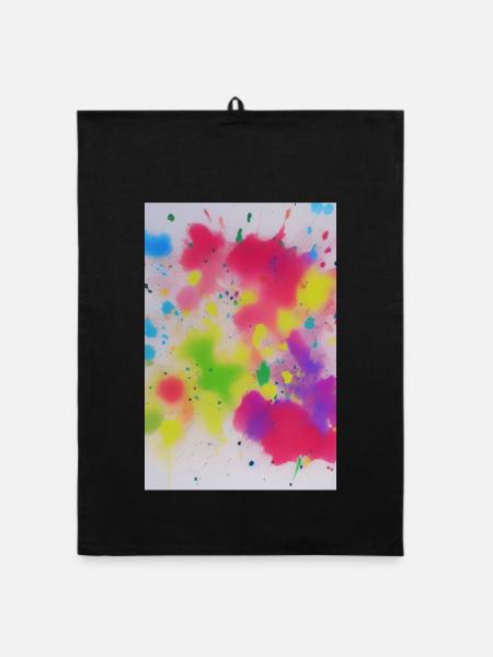 Colorful splashes of color - Organic dish towel - black - Front