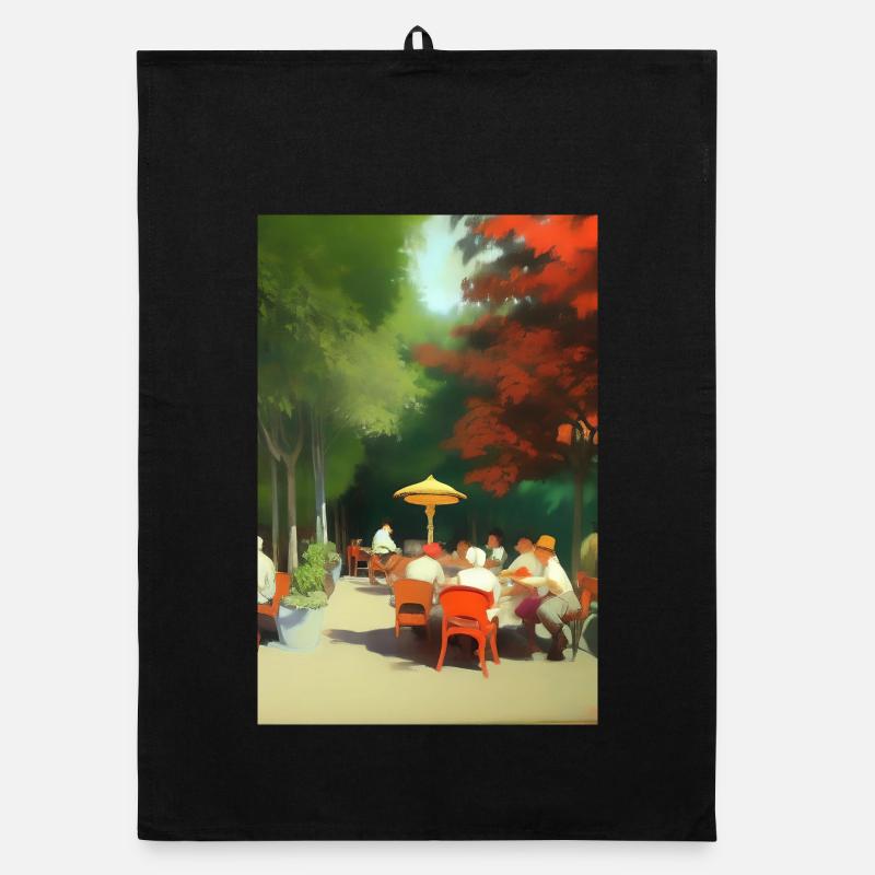 Asiatisches Cafe im Freien Organic Geschirrtuch