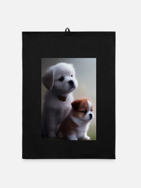 Baby Dog - Organic dish towel - black - Front