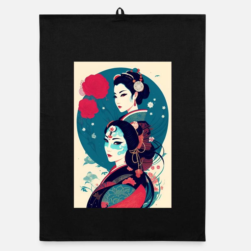 Geishas - Torchon bio - noir
