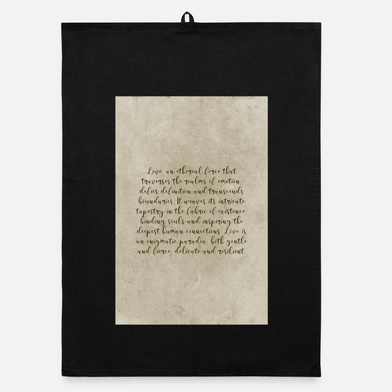 Philosophischer Text über die Liebe Poster Organic Geschirrtuch