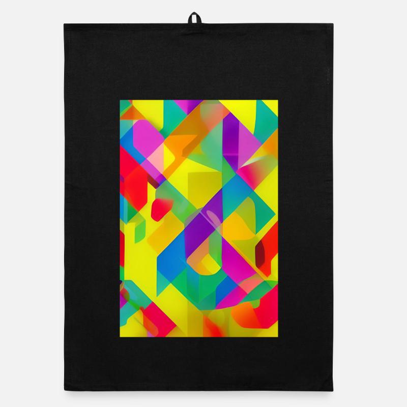 Retro Muster Bunt Organic Geschirrtuch