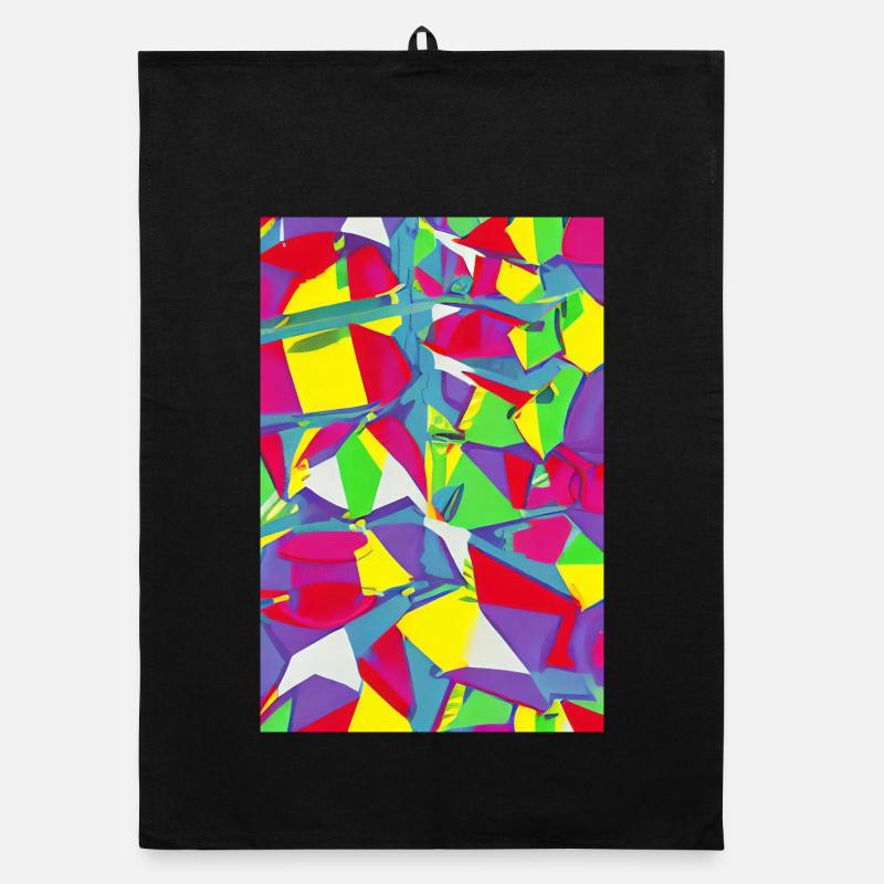 Retro Muster Bunt Organic Geschirrtuch