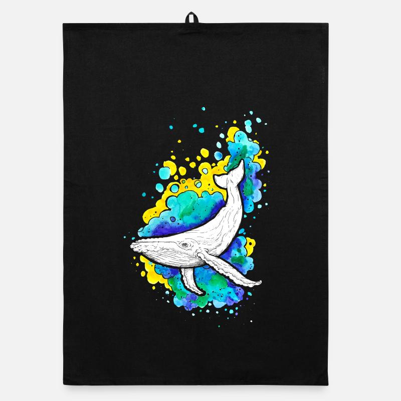 Humpback whale Organic dish towel