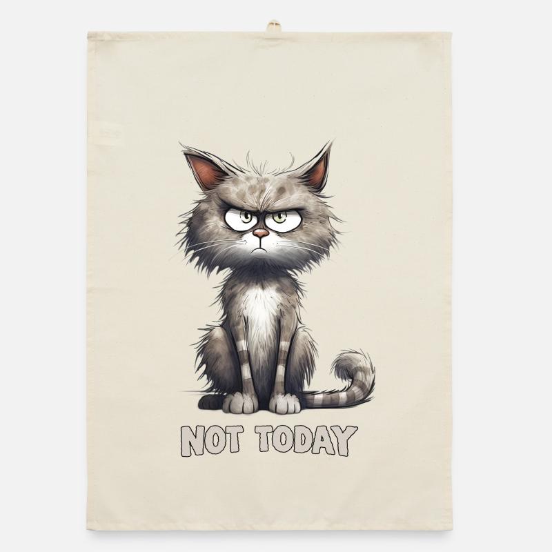 Chat en colère Chat Pas aujourd’hui Torchon bio