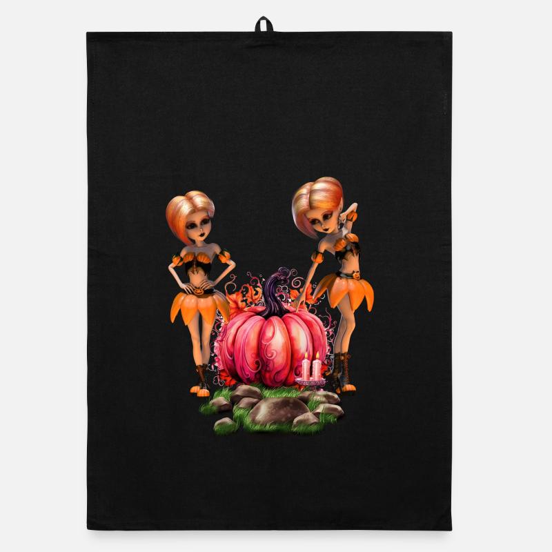 Cute Halloween design Organic dish towel