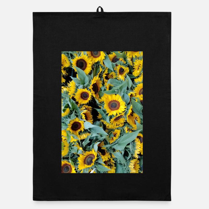 HUMEUR DE TOURNESOL - Torchon bio - noir