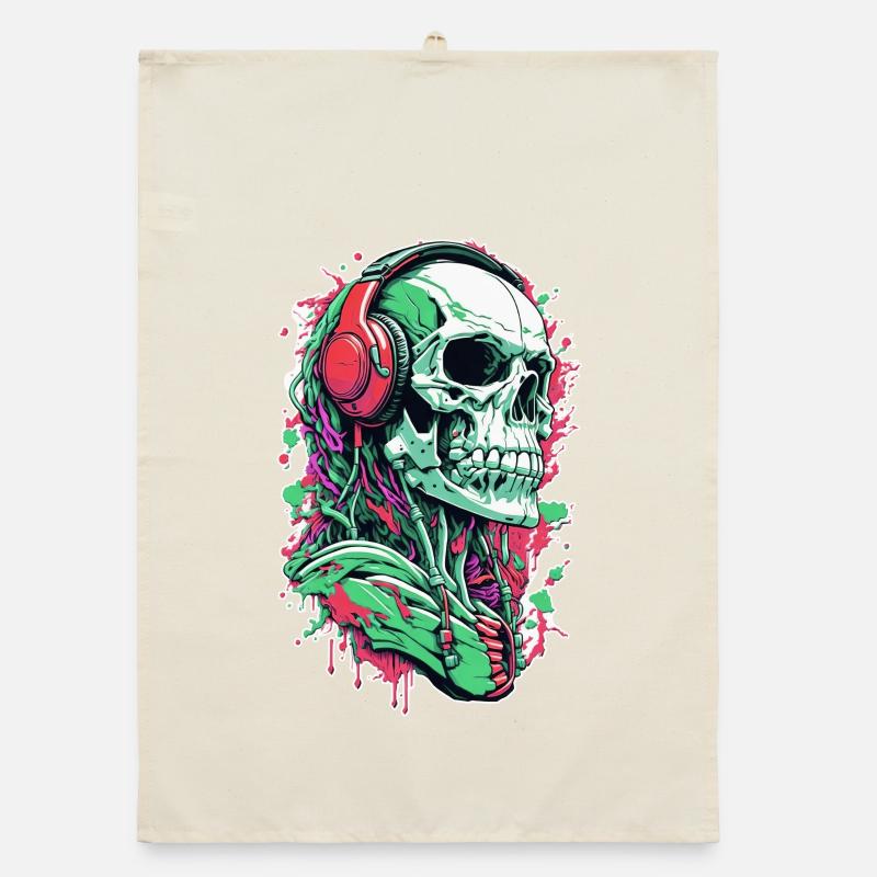 Skull Music Organic dish towel
