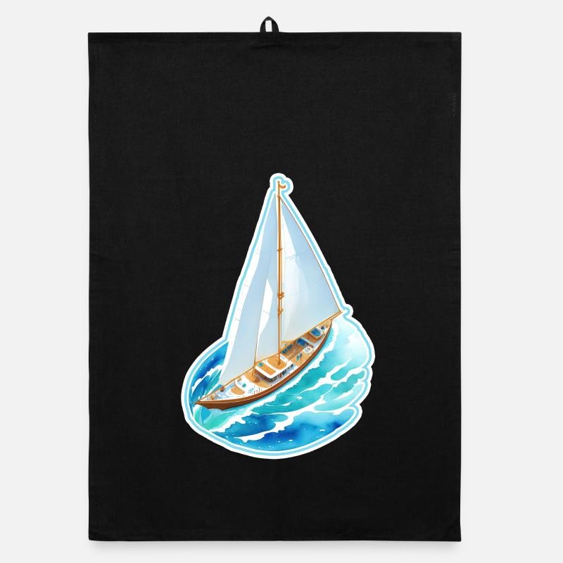 Segelschiff Organic Geschirrtuch