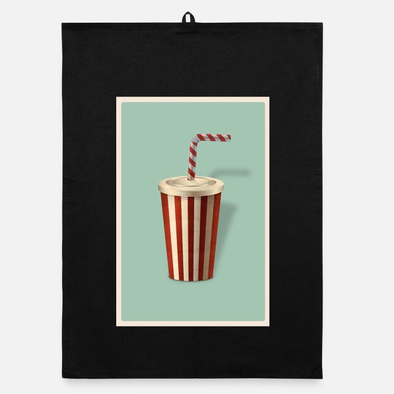 Milkshake soft drink in retro style Organic dish towel