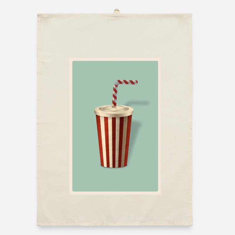 Milkshake soft drink in retro style Organic dish towel