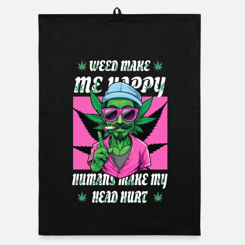 Weed macht mich Glücklich... Organic Geschirrtuch