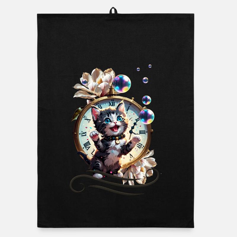Happy New Year I wish you the cute kitten. Organic dish towel