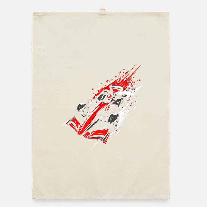 Voiture de course de formule | Illustration de course à grande vitesse Torchon bio