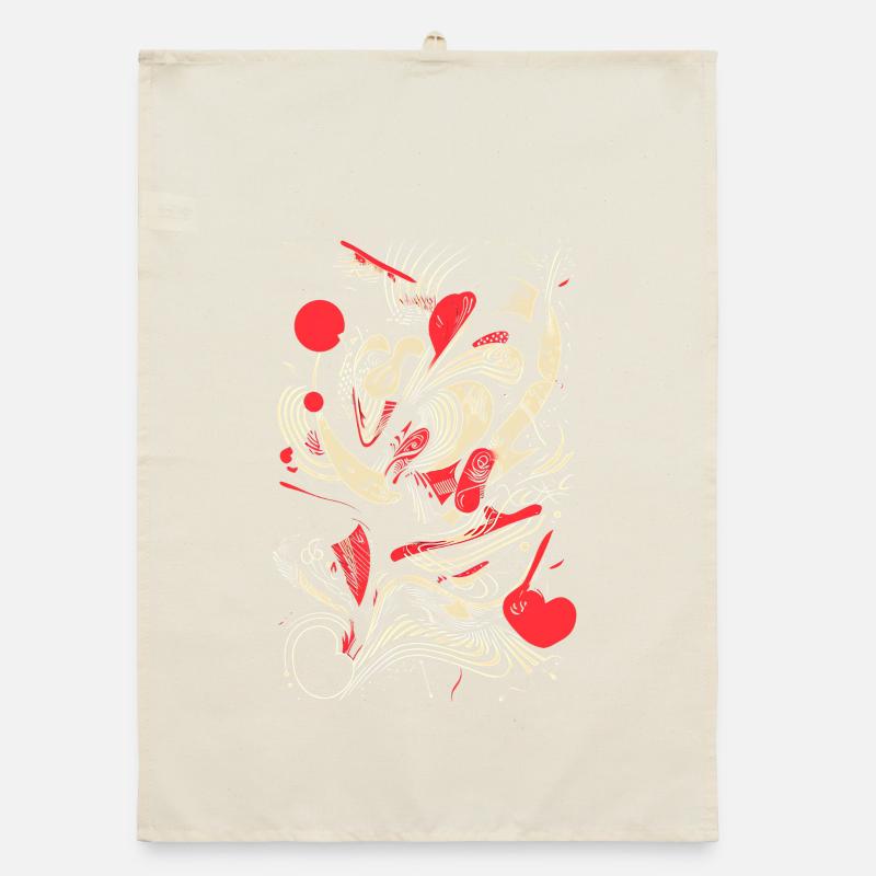 Design abstrait cool avec des lignes et des nuances dynamiques Torchon bio