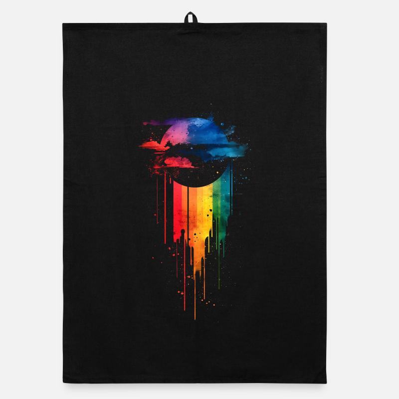 Subtil et cool Dripping Pride drapeau arc en ciel Design Torchon bio