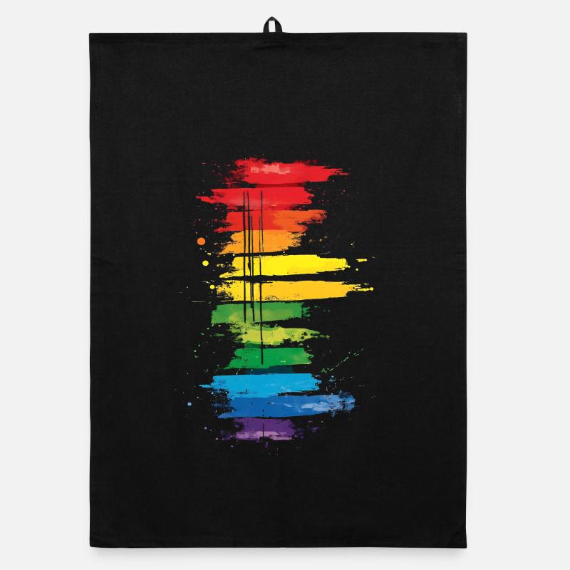 Dezentes und cooles Regenbogen-Design mit tropfender Pride-Flagge Organic Geschirrtuch