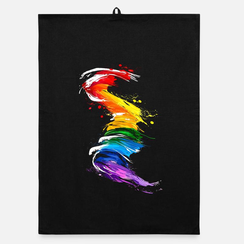 Abstract Rainbow Pride Tornado Design - Vibrant Organic dish towel